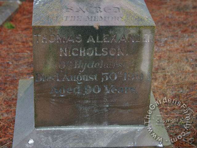 NICHOLSON, Thomas Alexander